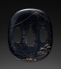 Sword Guard, mid 19th century. Japan, Edo Period (1615-1868). Iron; overall: 5.2 x 6.1 cm (2 1/16 x
