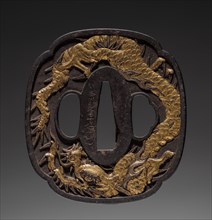 Sword Guard, mid 19th century. Japan, Edo Period (1615-1868). Iron; overall: 7 x 7.7 cm (2 3/4 x 3