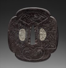 Sword Guard, late 17th century. Japan, Kaneiye School, Edo period (1615-1868). Iron; average: 8 x 8