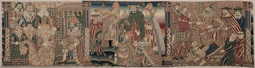 Sections of an Embroidered Frieze, 1625-1649. England, Period of Charles I (1625-1649), 17th