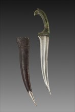 Dagger, 1800s. India, 19th century. Iron with bone and silver; overall: 41 cm (16 1/8 in.); blade: