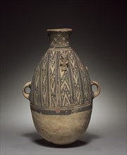 Bottle, 800-1500. Peru, Chimu, 9th-15th Century. Pottery; overall: 40.1 x 25.7 x 23.5 cm (15 13/16