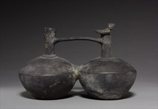 Bottle, 1300-1400. Peru, Chimu, 14th century. Pottery; overall: 18.2 x 28.3 x 13.9 cm (7 3/16 x 11