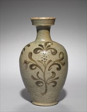 Vase with Floral Design, 1100s. Korea, Goryeo period (918-1392). Celadon with underglaze