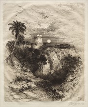 A Tower of Cortes, 1883. Thomas Moran (American, 1837-1926). Etching