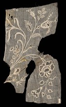 Embroidered Fragment, 18th-19th century. Spain, 18th-19th century. average: 45.1 x 24.2 cm (17 3/4