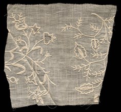 Embroidered Fragment, 18th-19th century. Spain, 18th-19th century. Embroidered cotton; average: 23
