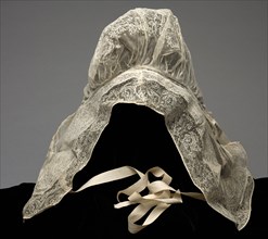 Cap, 1700s - early 1800s. Netherlands, 18th-early 19th century. Embroidered net; overall: 33 x 20.4