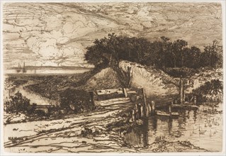 Gardiner's Bay, Long Island, seen from Fresh Pond, 1881. Mary Nimmo Moran (American, 1842-1899).
