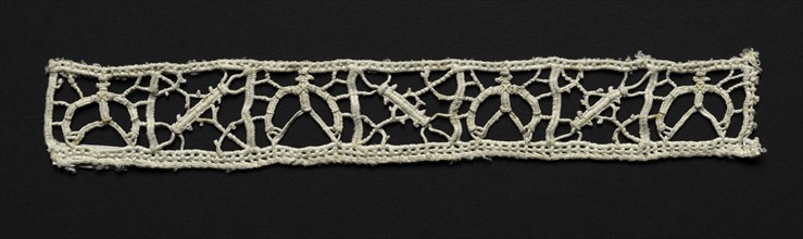 Needlepoint (Reticella) Lace Insertion, 17th century. Italy, 17th century. Lace, needlepoint: