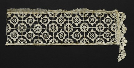 Needlepoint (Reticella) and Bobbin Lace Insertion and Edging, 16th century. Italy, Venice, 16th