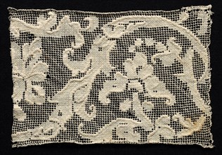 Fragment (of a Band?) with Floral Pattern, 16th century. Italy, 16th century. Needle lace,
