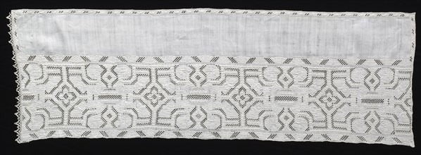Needlepoint (Cutwork) and Bobbin Lace Panel, late 16th century. Italy, Venice ?, late 16th century.