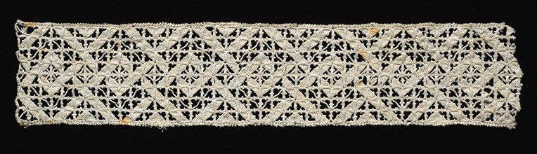 Band of Needlepoint (Reticella) Lace Insertion, 16th century. Italy, Venice, 16th century. Lace,