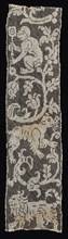 Fragment of a Band with Vines Surrounding a Monkey, Lion, and an Unidentified Four-Legged Animal,