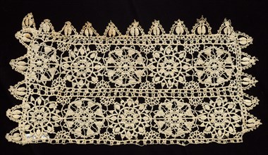 Lace Insertion, 1560-1600. Italy, Genoa, 16th century. Linen; lace, open cutwork (reticella) and