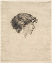 Profile of a Girl, 1800s. Robert Frederick Blum (American, 1857-1903). Etching
