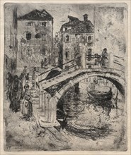 Venetian Canal and Bridges, 1886. Robert Frederick Blum (American, 1857-1903). Etching