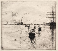 Lagoon with Steamers and Gondolas, 1885. Robert Frederick Blum (American, 1857-1903). Etching
