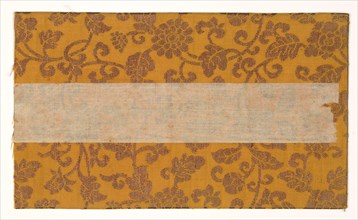 Textile Book Cover, 1800s. Japan, 19th century. Silk; overall: 22 x 12.7 cm (8 11/16 x 5 in.)