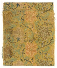 Fragment, 1700s. China, 18th century. Twill ground; silk diasper weave; overall: 19 x 23 cm (7 1/2