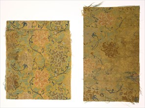 Fragments, 1700s. China, 18th century. Twill ground; silk diasper weave; overall: 19 x 23 cm (7 1/2