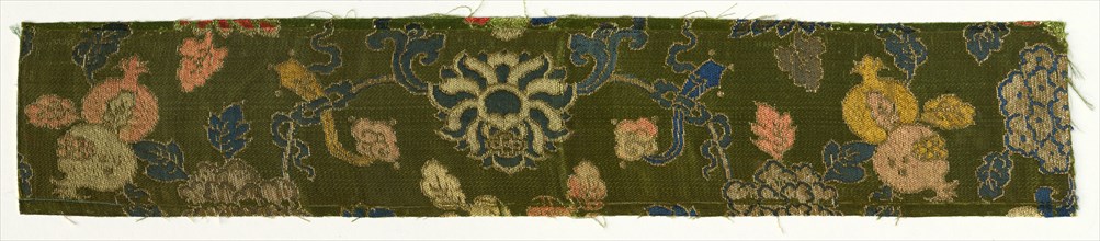 Fragment, 1800s. China, 19th century. Silk; overall: 47 x 8.9 cm (18 1/2 x 3 1/2 in.).