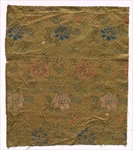 Silk Damask Fragment, 19th century. China, 19th century. Silk, damask; overall: 36 x 31.2 cm (14