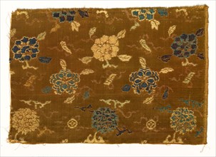 Textile Fragment, 1800s. Japan, 19th century. Silk, metallic thread; average: 43.2 x 30.5 cm (17 x