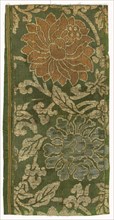 Textile Fragment, 1800s. Japan, 19th century. Silk, metallic thread; overall: 21.5 x 10.7 cm (8