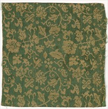 Textile Fragment, 1800s. Japan, 19th century. Silk, metallic thread; average: 12.1 x 12.1 cm (4 3/4