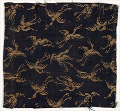 Textile Fragment, 1800s. Japan, 19th century. Silk, metallic thread; average: 9.6 x 10.2 cm (3 3/4
