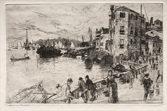 Etchings of Venice: Castello Quarters, Riva, 19th century. Otto H. Bacher (American, 1856-1909).