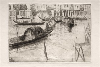 Etchings of Venice: Traghetto San Felice, 19th century. Otto H. Bacher (American, 1856-1909).
