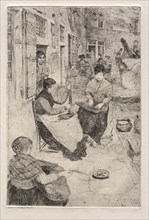Etchings of Venice: Bead Stringers, 1882. Otto H. Bacher (American, 1856-1909). Etching; plate: 33