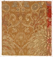 Textile Fragment, 1800s. Japan, 19th century. Silk, metallic thread; average: 10.5 x 9.6 cm (4 1/8