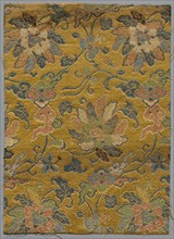 Fragment from Book of Textiles, 18th century. China, 18th century. Satin ground; silk diasper