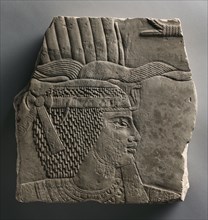 Relief of a King, 664-525 BC. Egypt, Late Period, Dynasty 26 or later. Limestone; overall: 28.7 x
