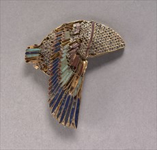 Vulture Headdress Inlay, 100-1 BC. Egypt, Ptolemaic Dynasty. Gold and semi-precious stones;