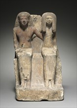 Seated Pair Statue, c. 1479-1425 BC. Egypt, New Kingdom, Dynasty 18, reign of Tuthmosis III,