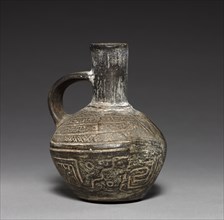 Bottle Vase, 1200-1400. Peru, Chimu, 13th-14th century. Black ware; overall: 12.3 x 9.5 cm (4 13/16