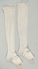 Pair of Stockings, 1790. America, New York, late 18th century. Knitting; overall: 79 x 22 cm (31