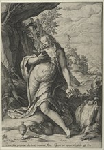 The Magdalen in Penance. Hendrick Goltzius (Dutch, 1558–1617). Engraving
