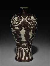 Vase:  Fahua ware, late 15th Century. China, Jiangxi province, Ming dynasty (1368-1644). Porcelain;