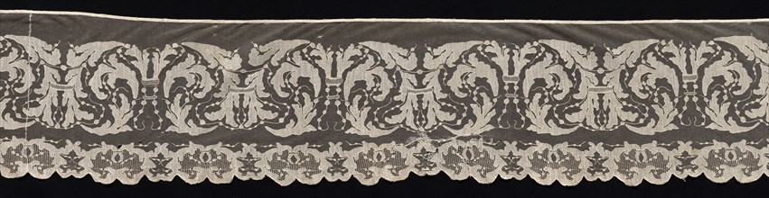 Border with Renaissance Motif, early 19th century. Italy, early 19th century. Needle lace,