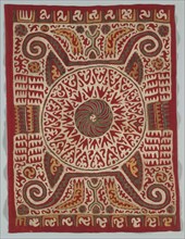 Cushion Cover, 1700s. Dagestan, 18th century. Embroidery, silk; overall: 92.1 x 69.9 cm (36 1/4 x