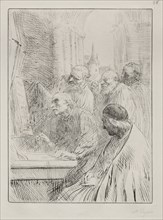 The Monks in Church. Alphonse Legros (French, 1837-1911). Etching and drypoint