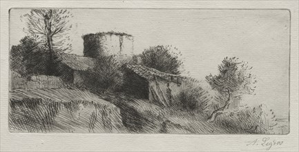Pigeon Tower. Alphonse Legros (French, 1837-1911). Etching