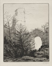 Ruins of a Monastery. Alphonse Legros (French, 1837-1911). Etching