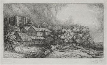 The Abbey Farm (La Ferme de l'abbaye). Alphonse Legros (French, 1837-1911). Etchingand drypoint